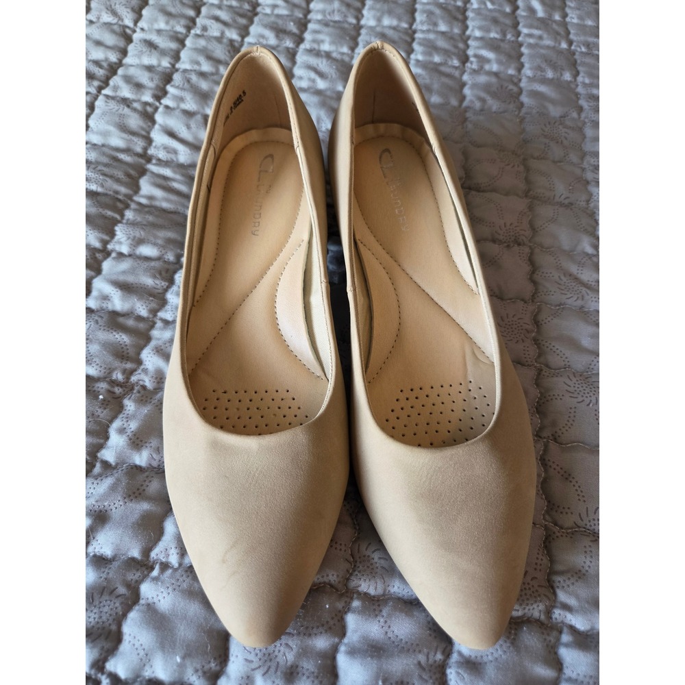 CL by Laundry Womens Nude Beige Pointed Toe Block Heel Pumps ACL-001 Size 9.5 M